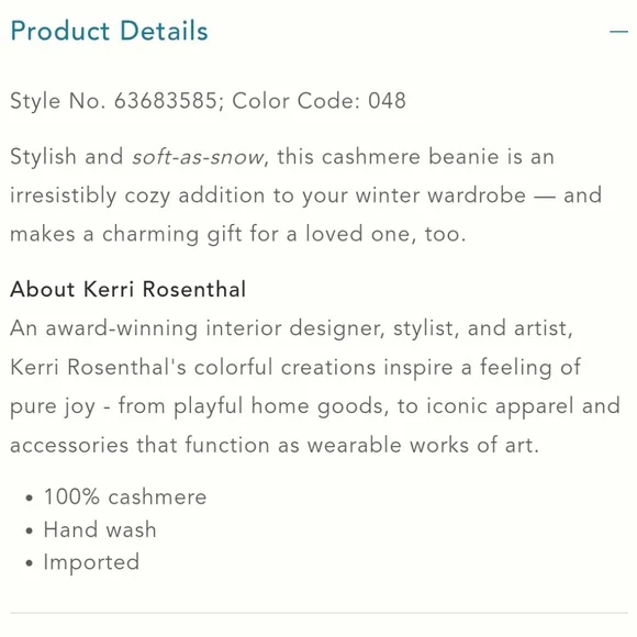 Kerri Rosenthal Handle with Care Cashmere Beanie - light blue check/plaid - Picture 5 of 11